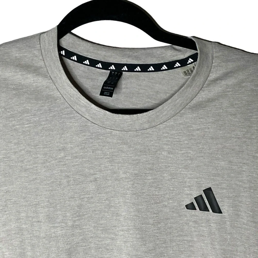 Adidas Men Gray Heathered Crew Neck Short Sleeve T Shirt Size‎ Large  Aeroready